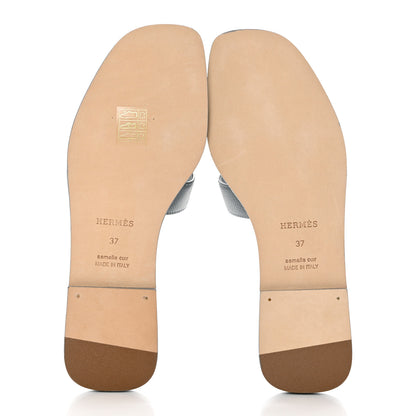 Hermes Epsom Oran Sandals 37 Gris Antarctique 5 of 11