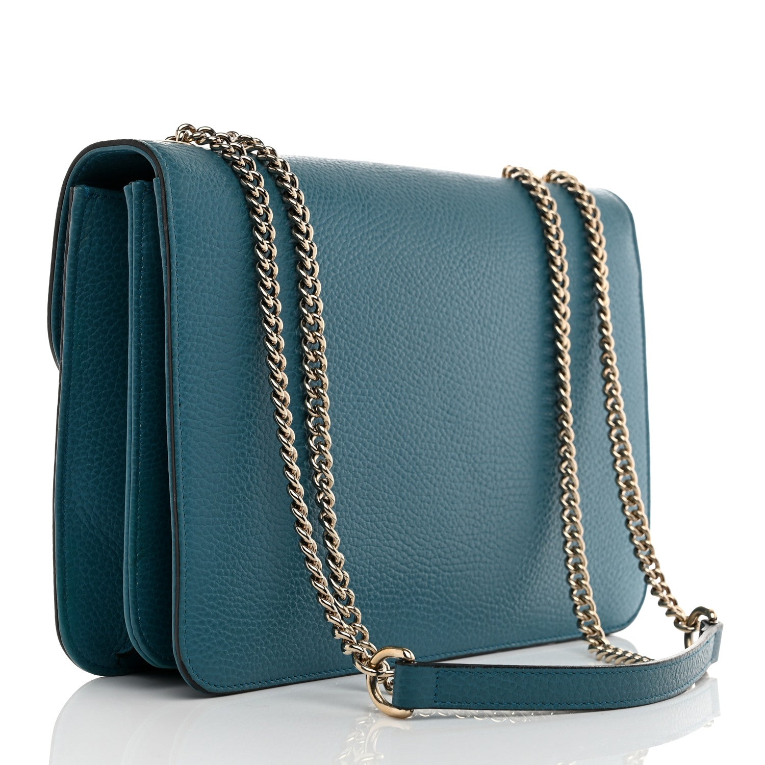 Gucci Dollar Calfskin Interlocking G Shoulder Bag Deep Cobalt 3 of 12