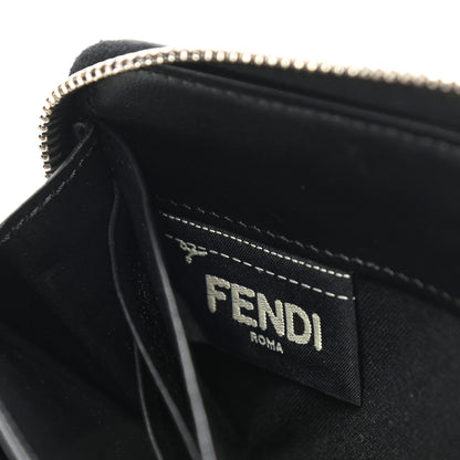 Fendi Shiny Nappa Trapuntata DotCom Zip Around Wristlet Wallet Black 7 of 10