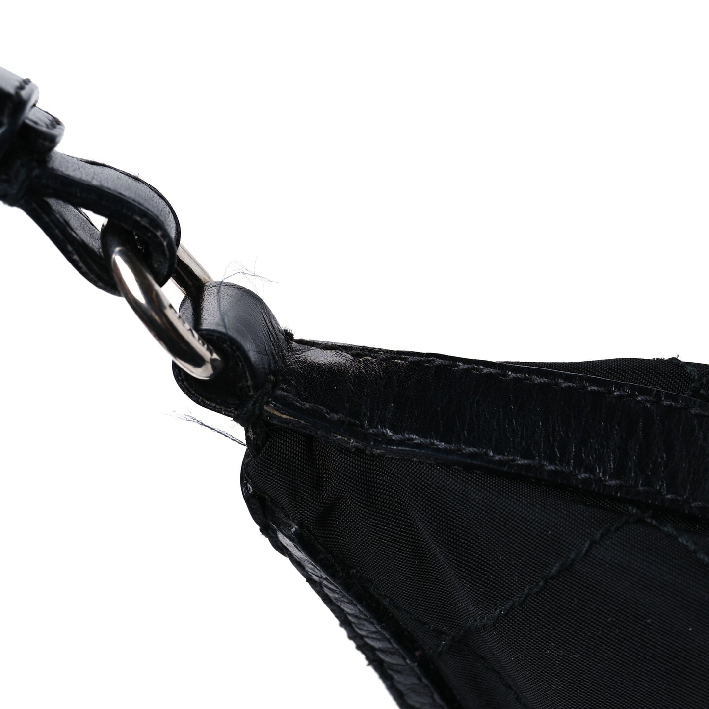 Tessuto Nylon Stitched Hobo Black