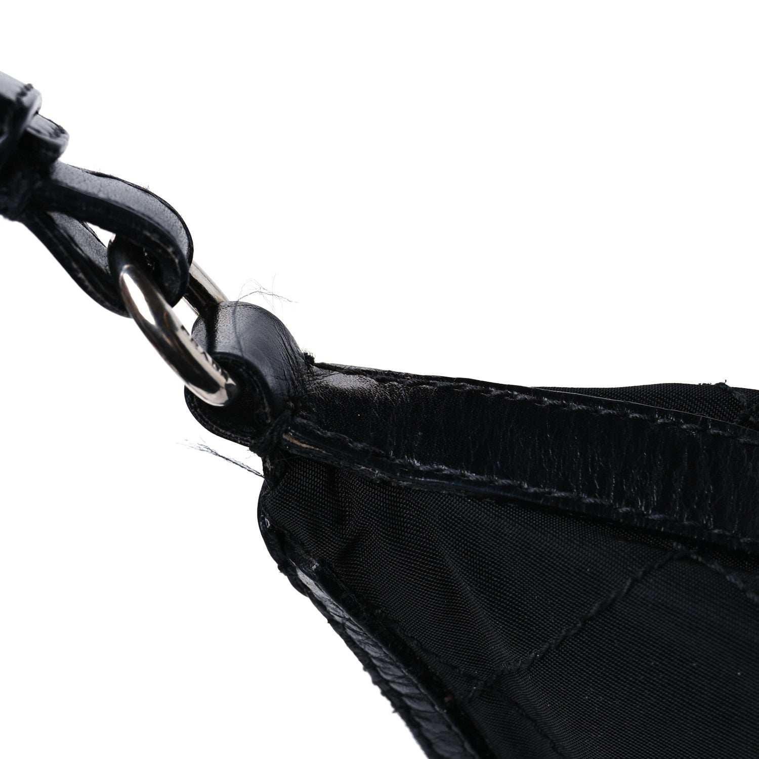 Prada Tessuto Nylon Stitched Hobo Black 10 of 12