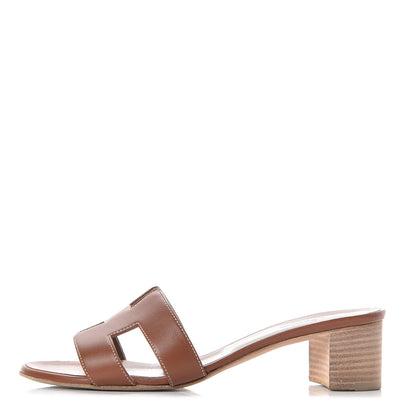 Hermes Calfskin Oasis Sandals 36.5 Gold 1 of 14
