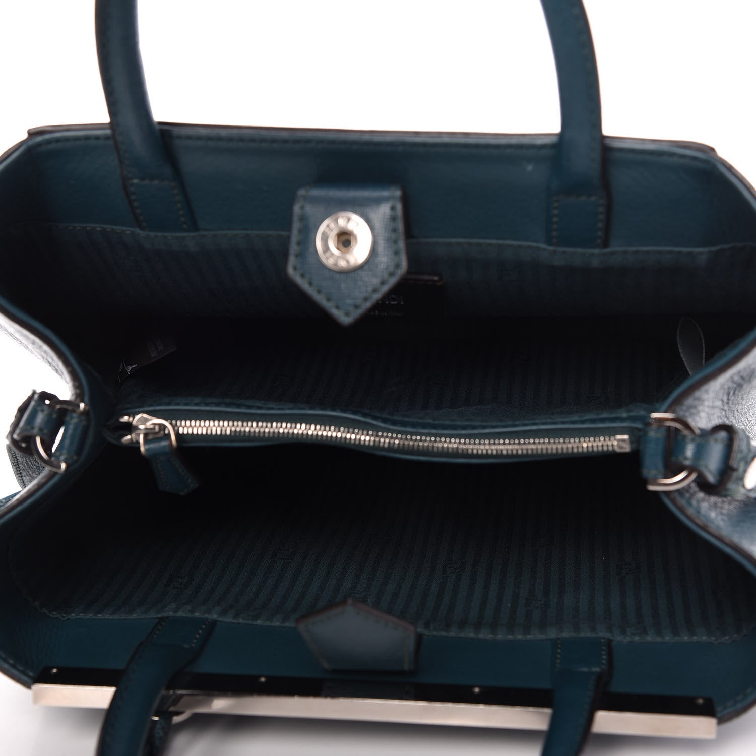 Fendi Vitello Elite Petite 2Jours Tote Oceano 5 of 10