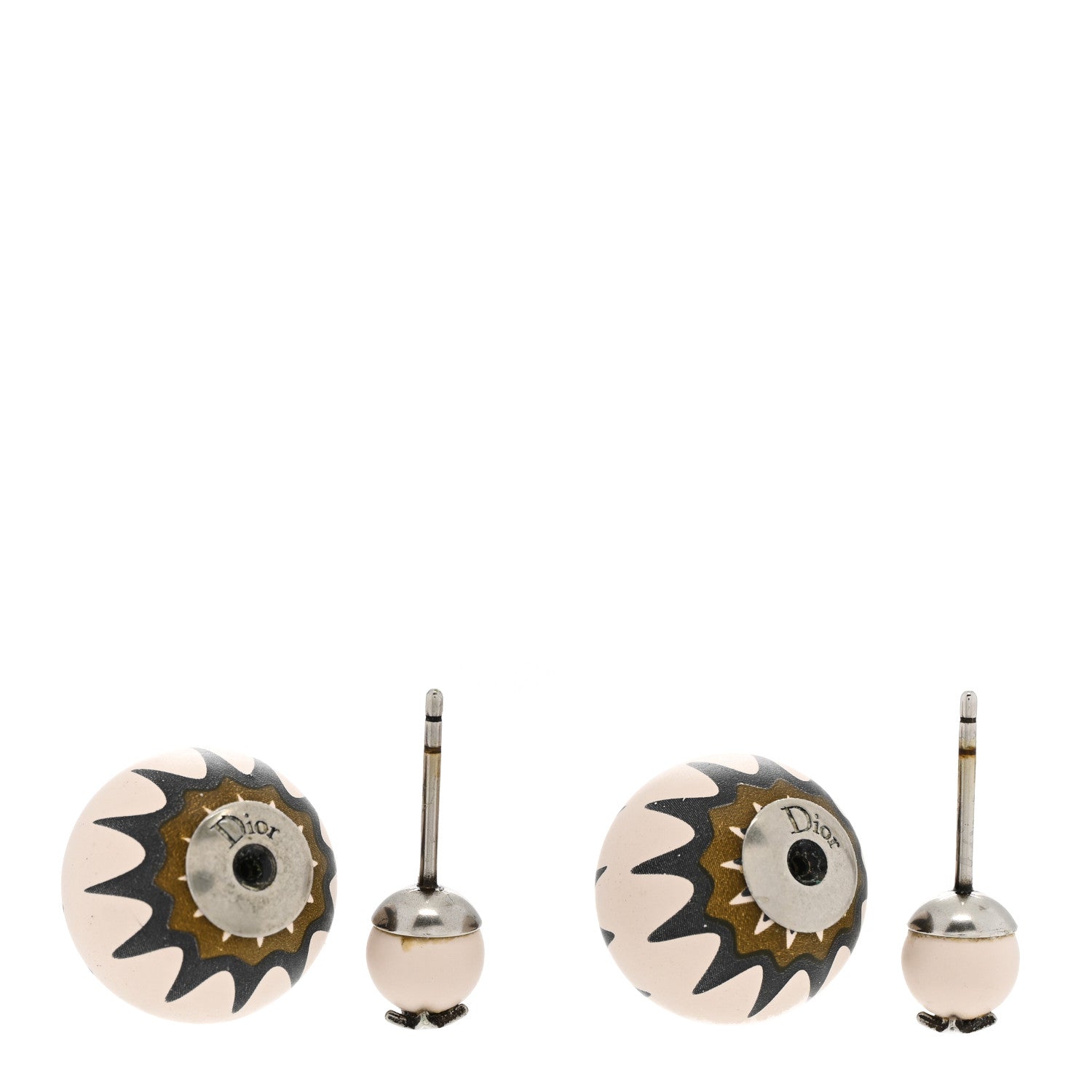 Christian Dior Printed Mise En Dior Tribal Earrings Matte Light Beige Multicolor 4 of 5