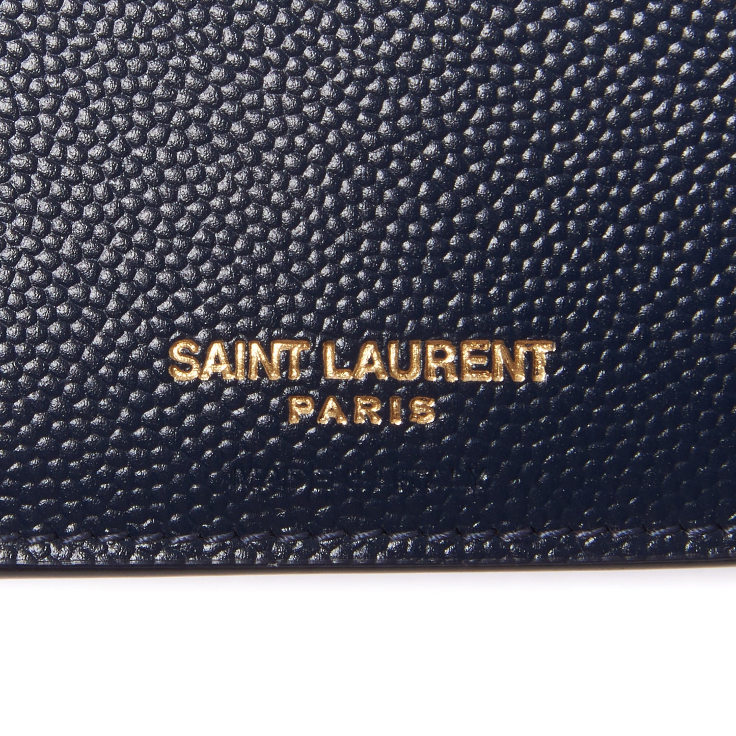 Grain De Poudre Matelasse Chevron Monogram Compact Tri Fold Wallet Blue Sapphire