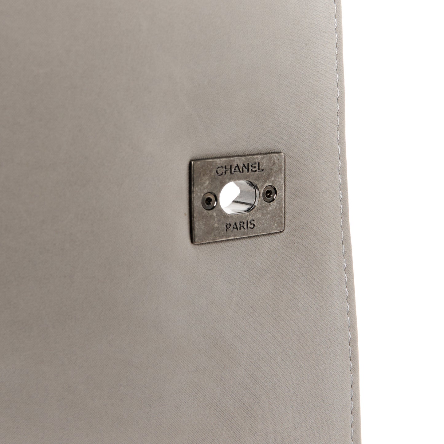 Glazed Calfskin Quilted Medium Day Trip Flap Grey