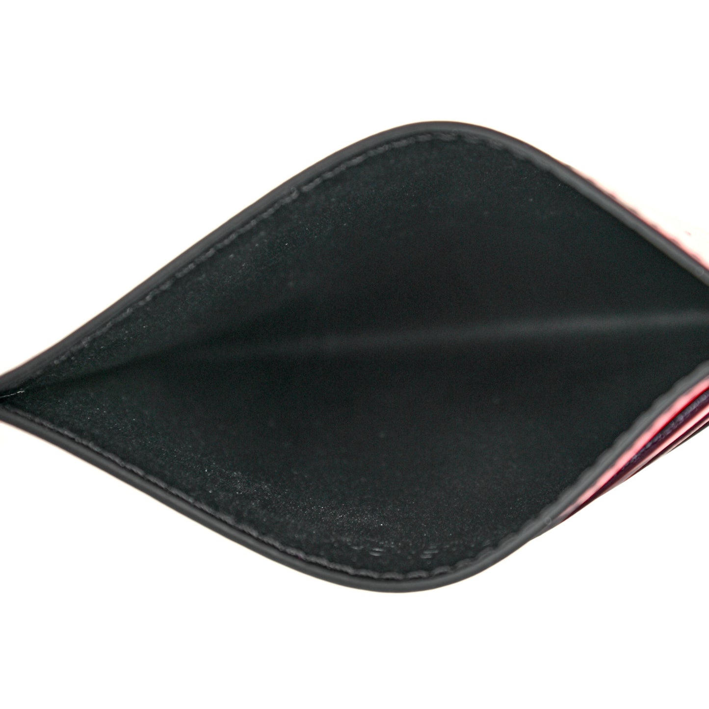 Lambskin logo Printed Card Holder Red Black