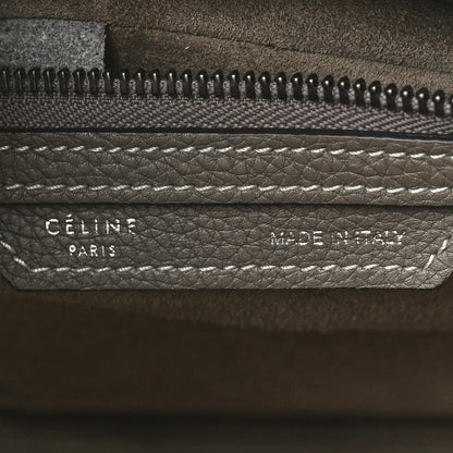 Celine Drummed Calfskin Micro Luggage Souris 6 of 12
