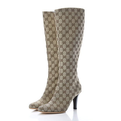 Gucci Monogram Womens Tall Boots 7 Brown 3 of 8