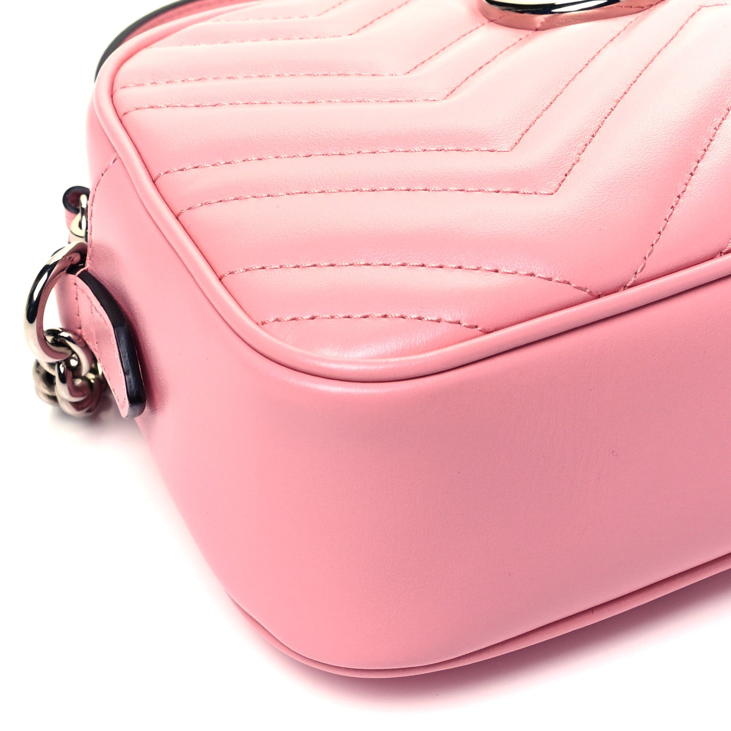 Calfskin Matelasse Small GG Marmont Chain Shoulder Bag Wild Rose