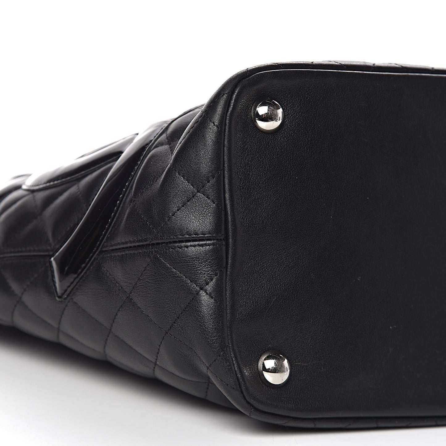 Calfskin Quilted Large Cambon Tote Black