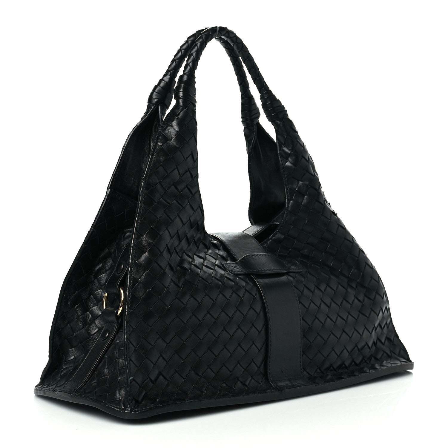 Bottega Veneta Nappa Intrecciato Shoulder Bag Black 2 of 9