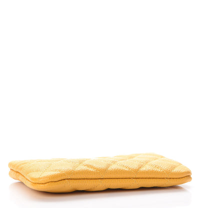 Chanel Caviar Quilted Small Cosmetic Case Yellow 4 of 8