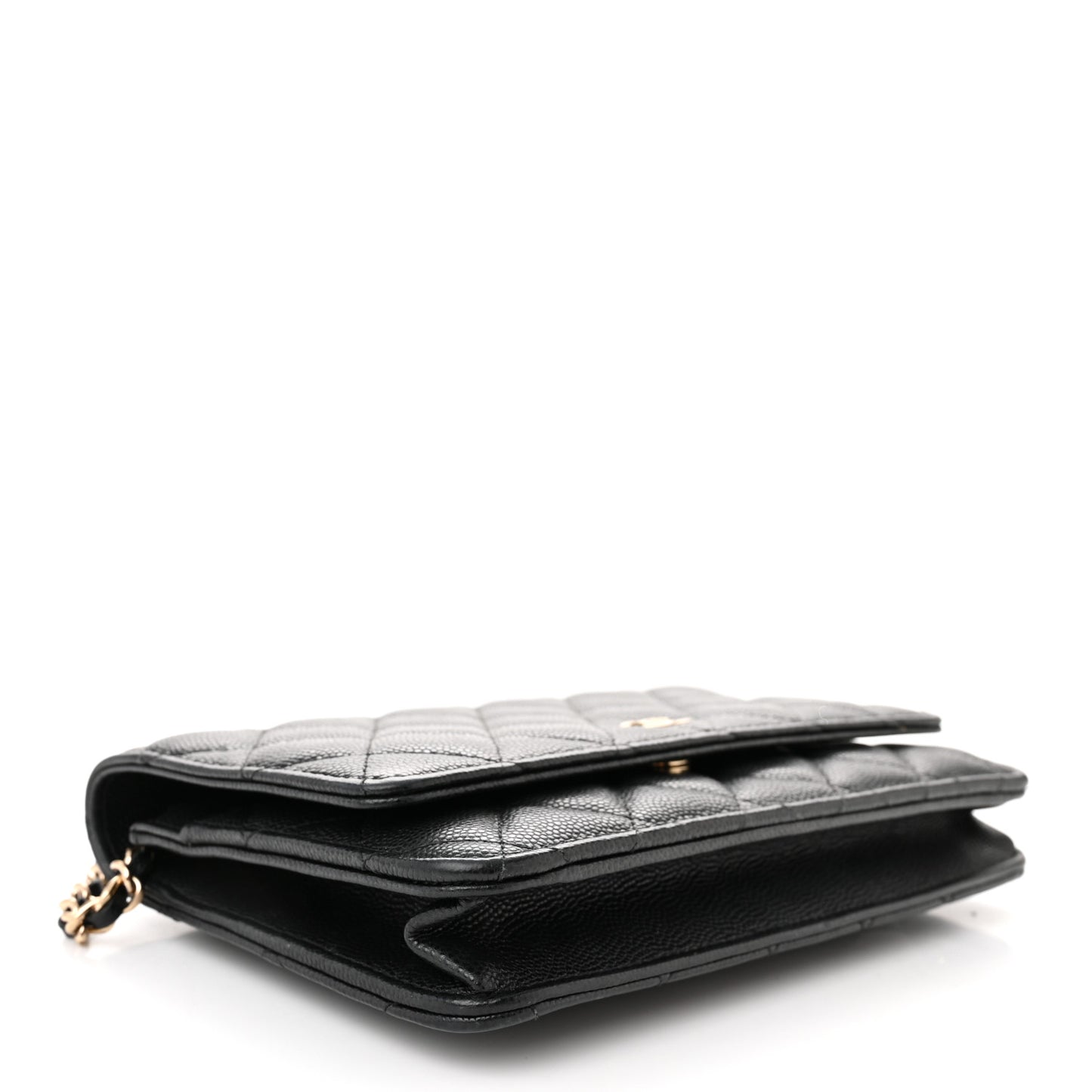 Caviar Quilted Wallet on Chain WOC Black