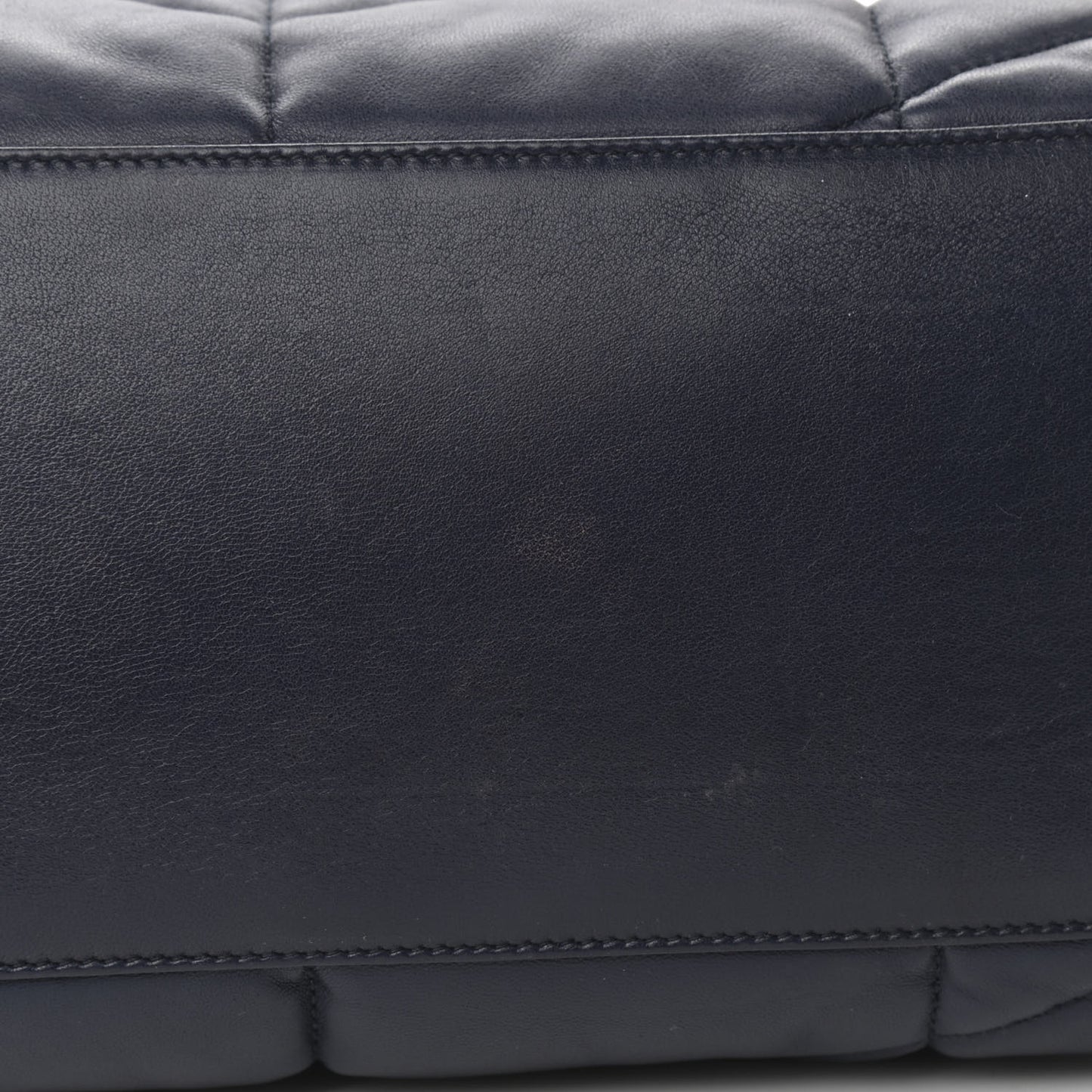 Lambskin Quilted Medium Loulou Puffer Monogram Chain Satchel Navy