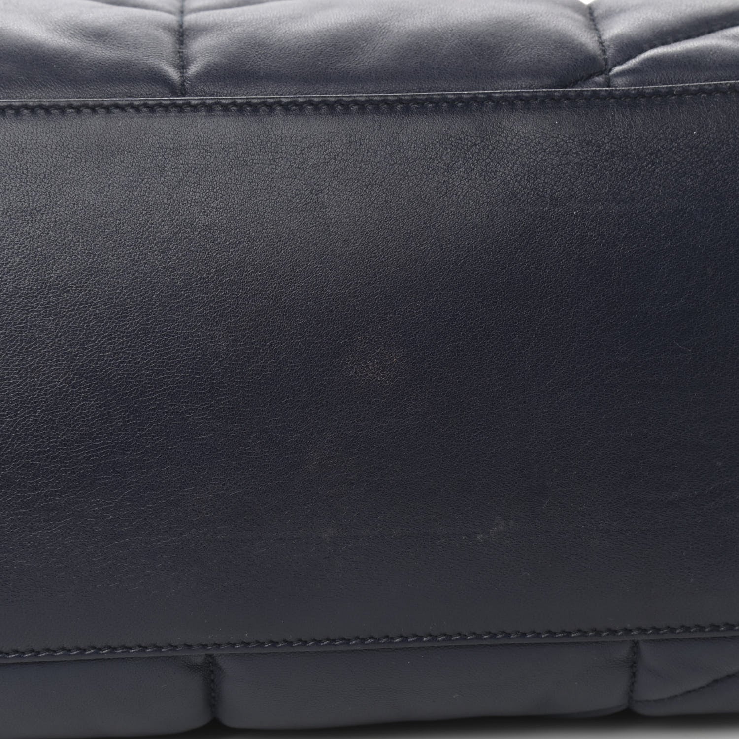 Saint Laurent Lambskin Quilted Medium Loulou Puffer Monogram Chain Satchel Navy 12 of 12