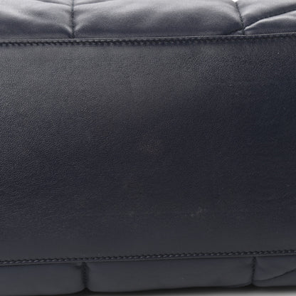 Saint Laurent Lambskin Quilted Medium Loulou Puffer Monogram Chain Satchel Navy 12 of 12