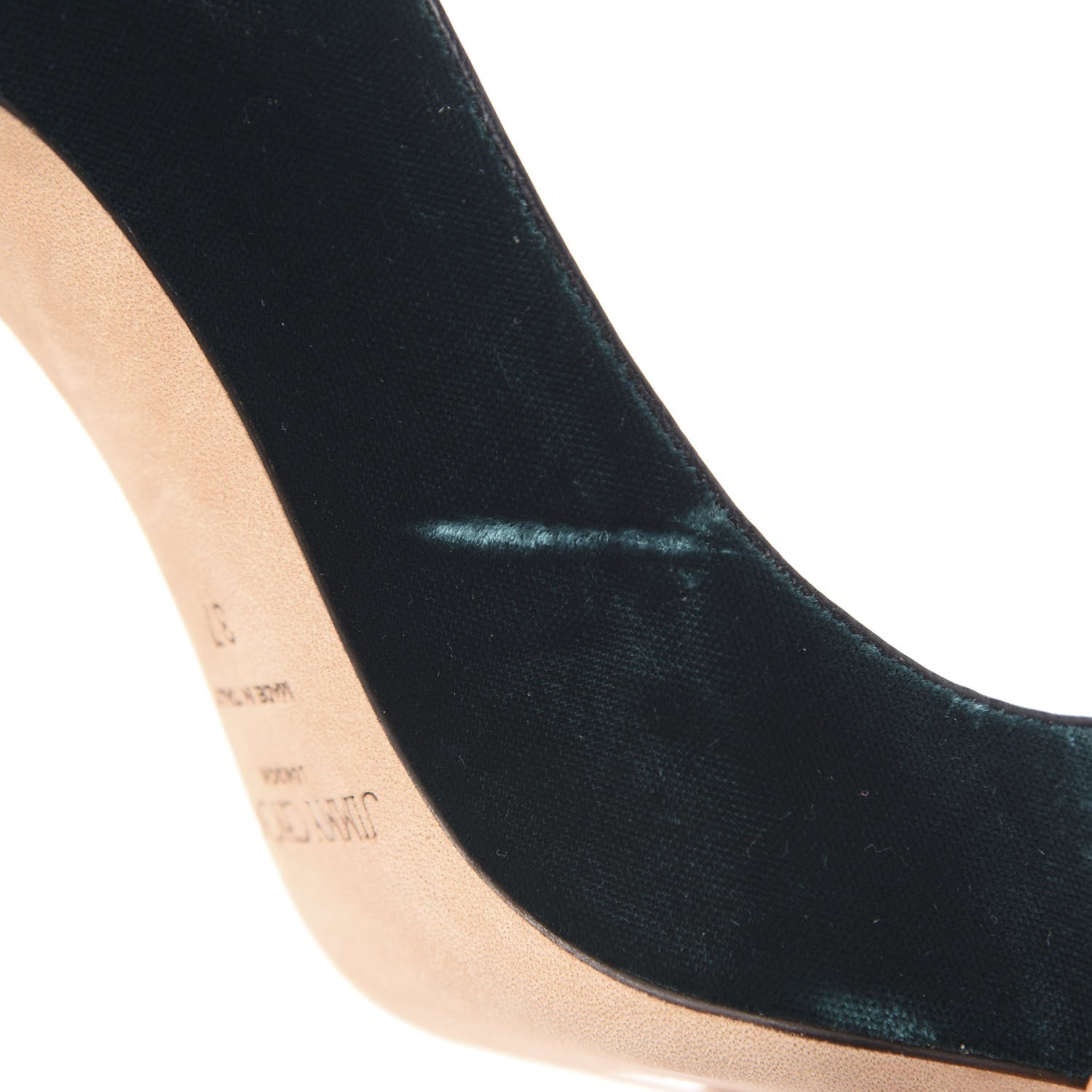 Jimmy Choo Velvet Crystal Embellished Marvel 85 Pumps 37 Bottle Green 8 of 9