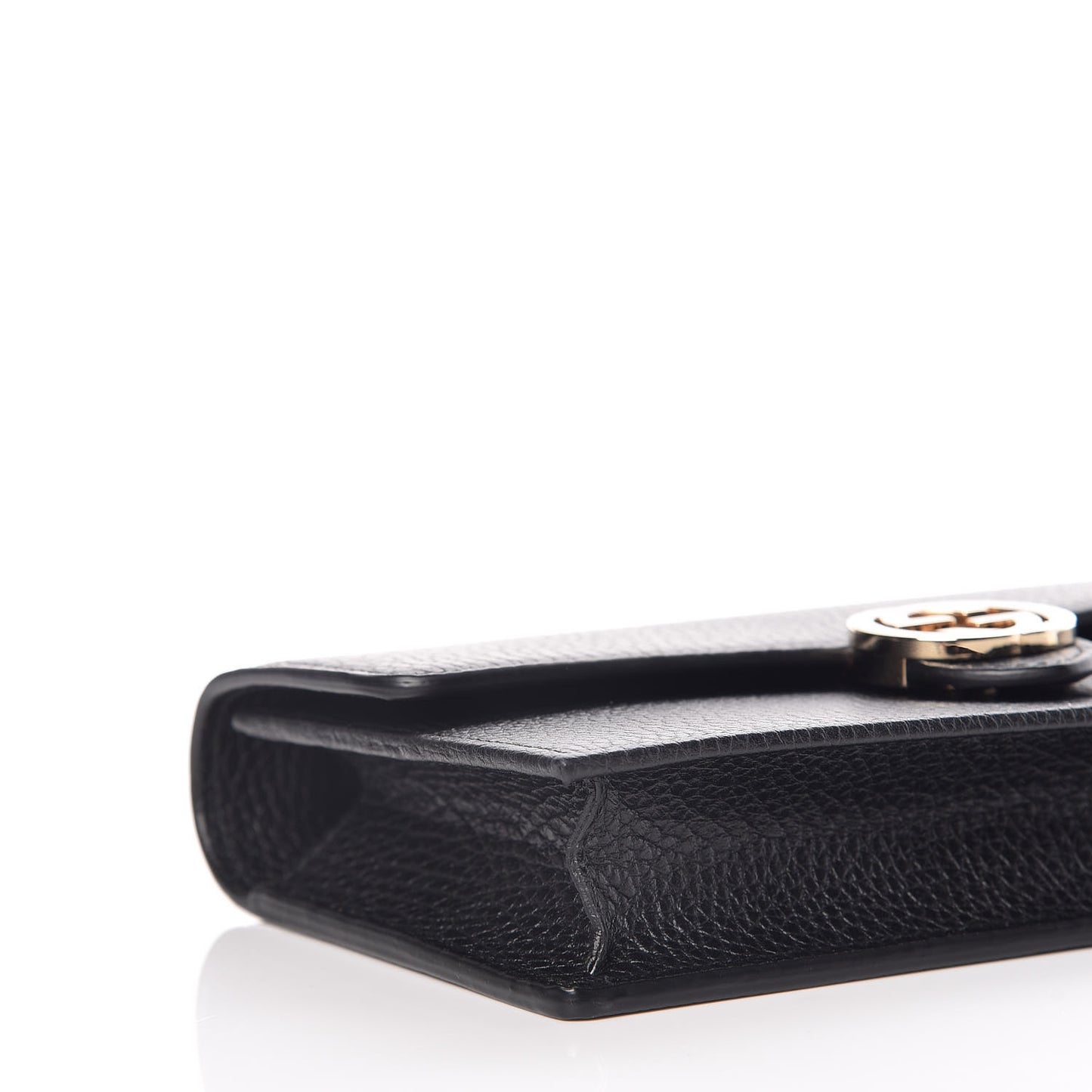 Dollar Calfskin Interlocking G Chain Wallet Black