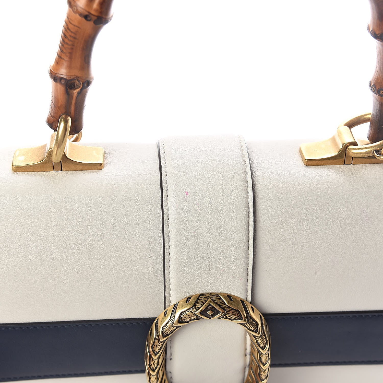 Gucci Calfskin Bamboo Web Medium Dionysus Top Handle Bag White Blue Hibiscus Red 12 of 13