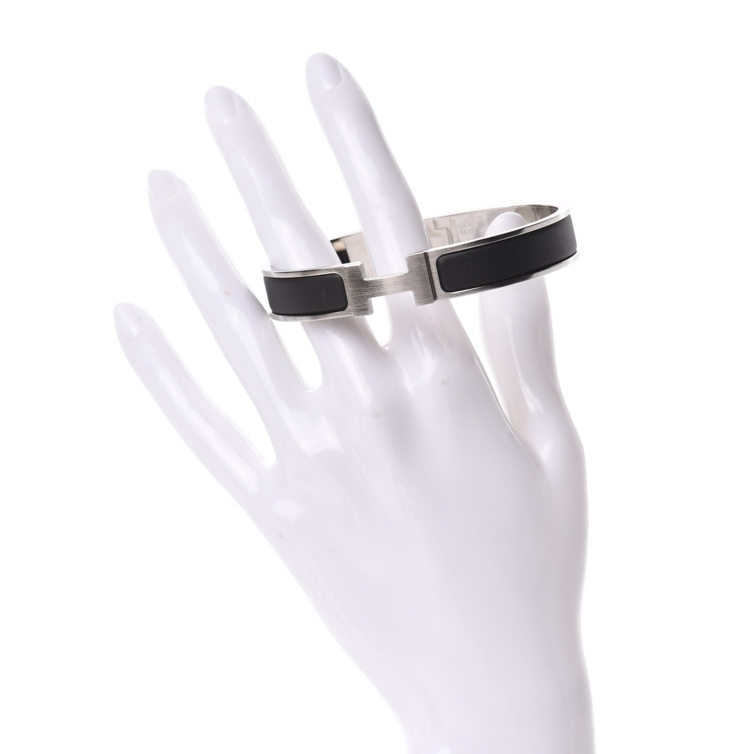 Hermes Matte Enamel Narrow Clic Clac HH Bracelet GM Black 2 of 5