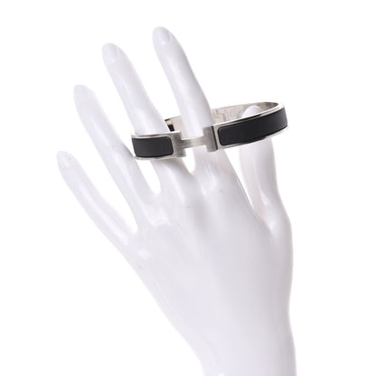 Hermes Matte Enamel Narrow Clic Clac HH Bracelet GM Black 2 of 5