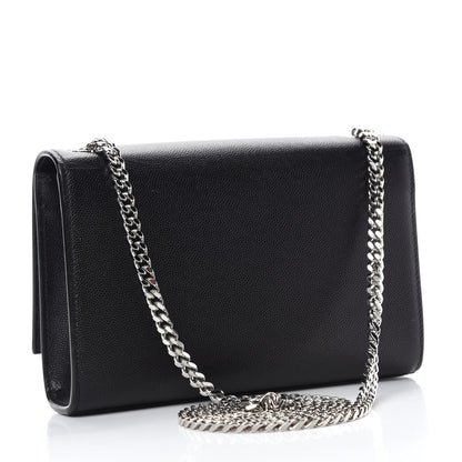 Saint Laurent Grain De Poudre Small Monogram Kate Satchel Black 3 of 10