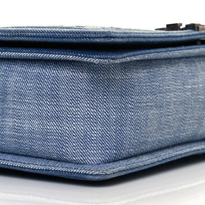 Chanel Denim Chevron Quilted Medium Boy Flap Blue 9 of 11