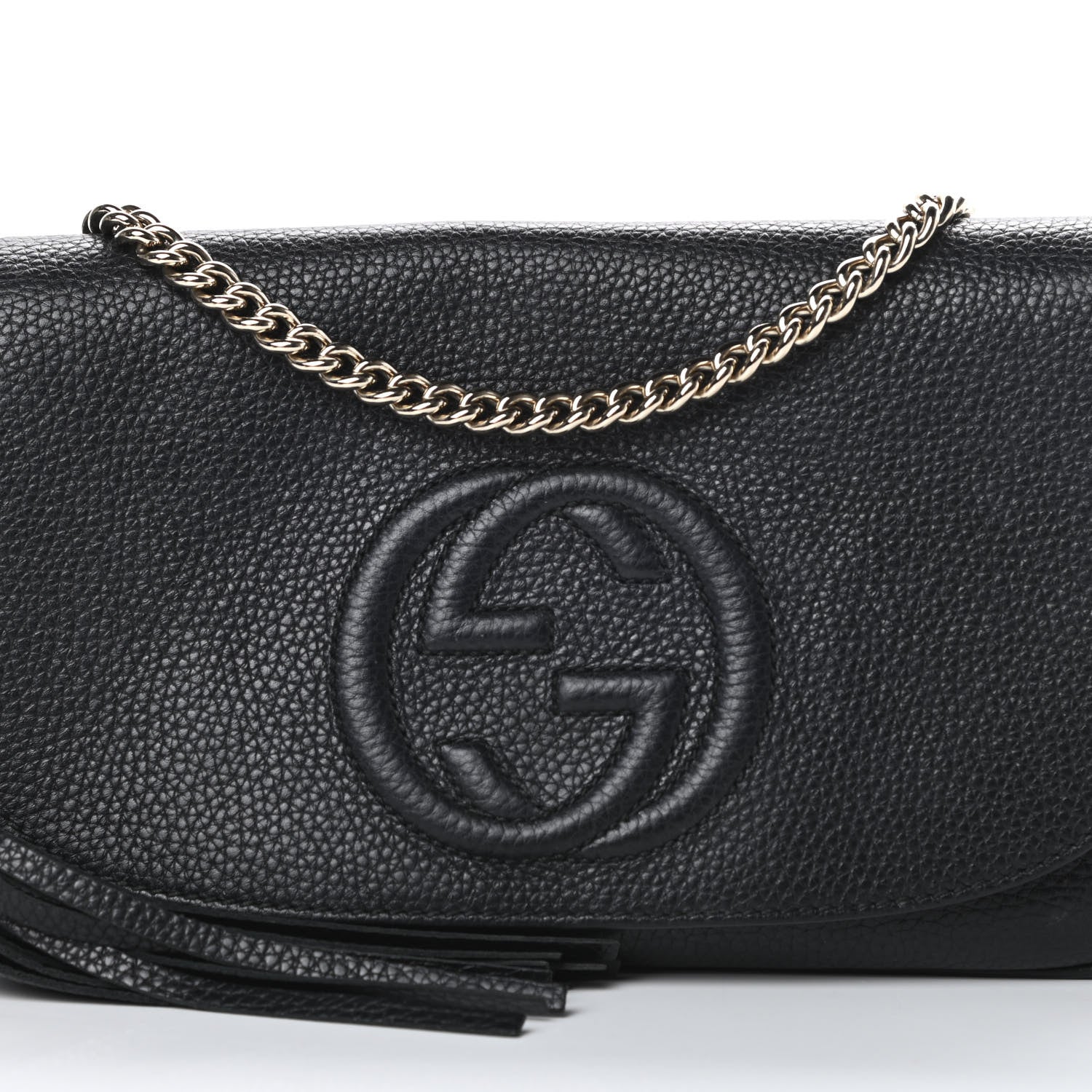 Gucci Pebbled Calfskin Medium Soho Flap Crossbody Black 8 of 10
