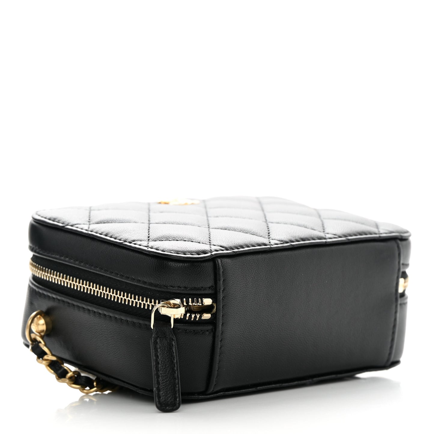 Lambskin Quilted CC Pearl Crush Camera Case Black