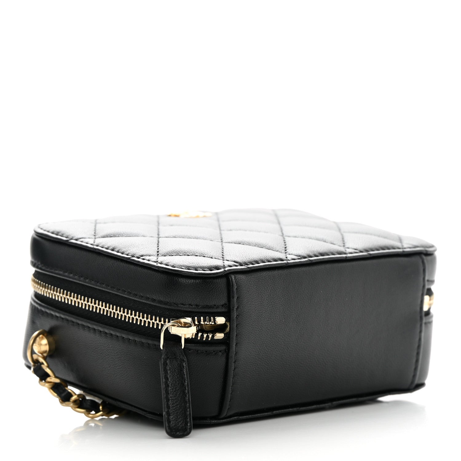 Chanel Lambskin Quilted CC Pearl Crush Camera Case Black 4 of 13