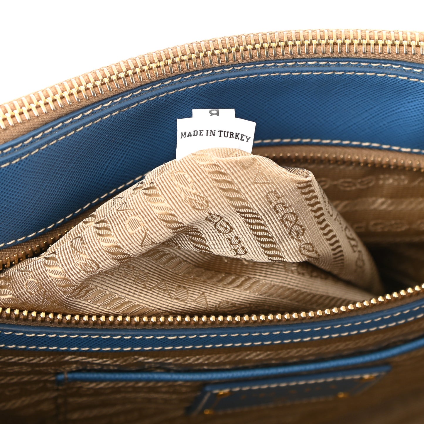 Jacquard Logo Tote Azzurro