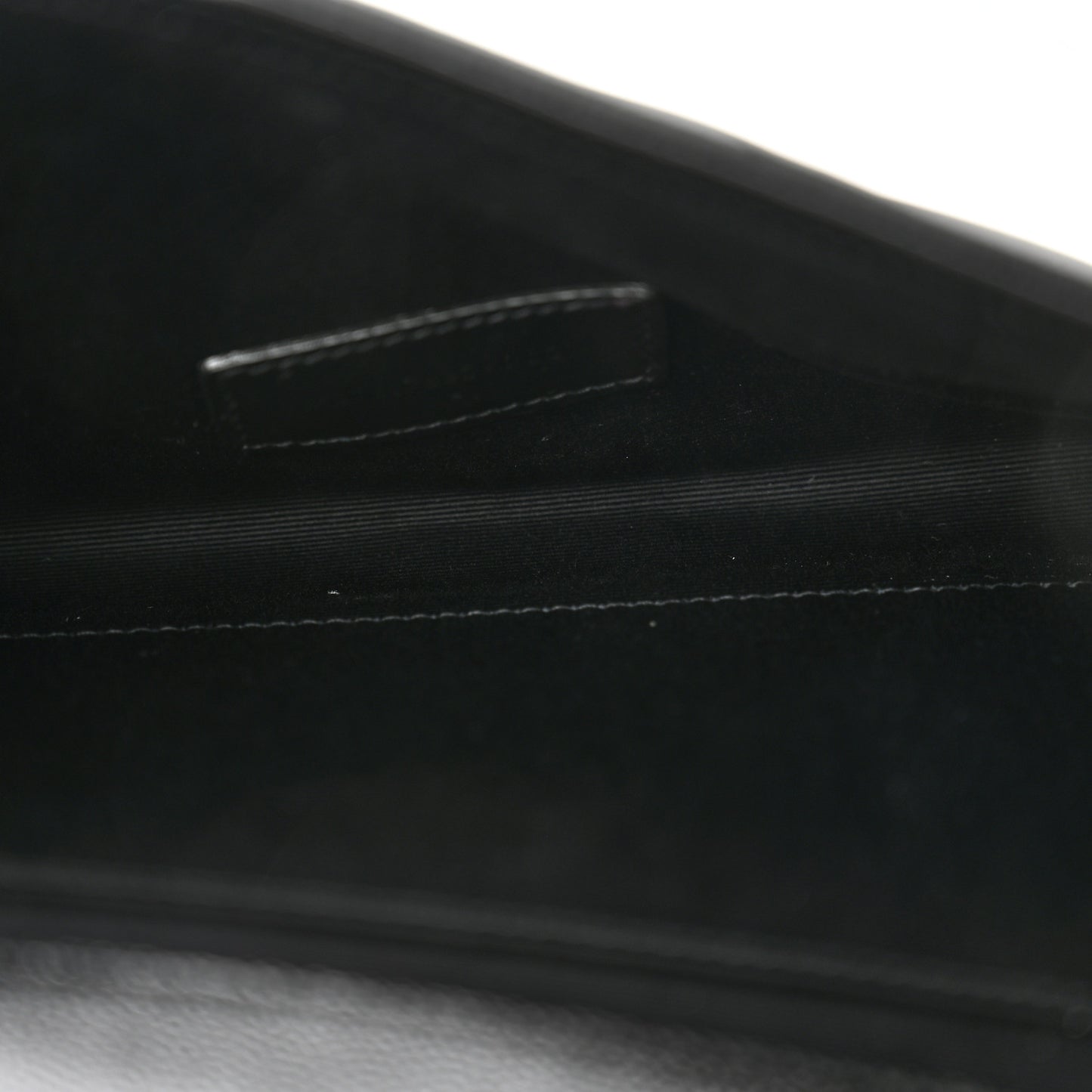 Grain De Poudre Matelasse Chevron Monogram Envelope Clutch Black