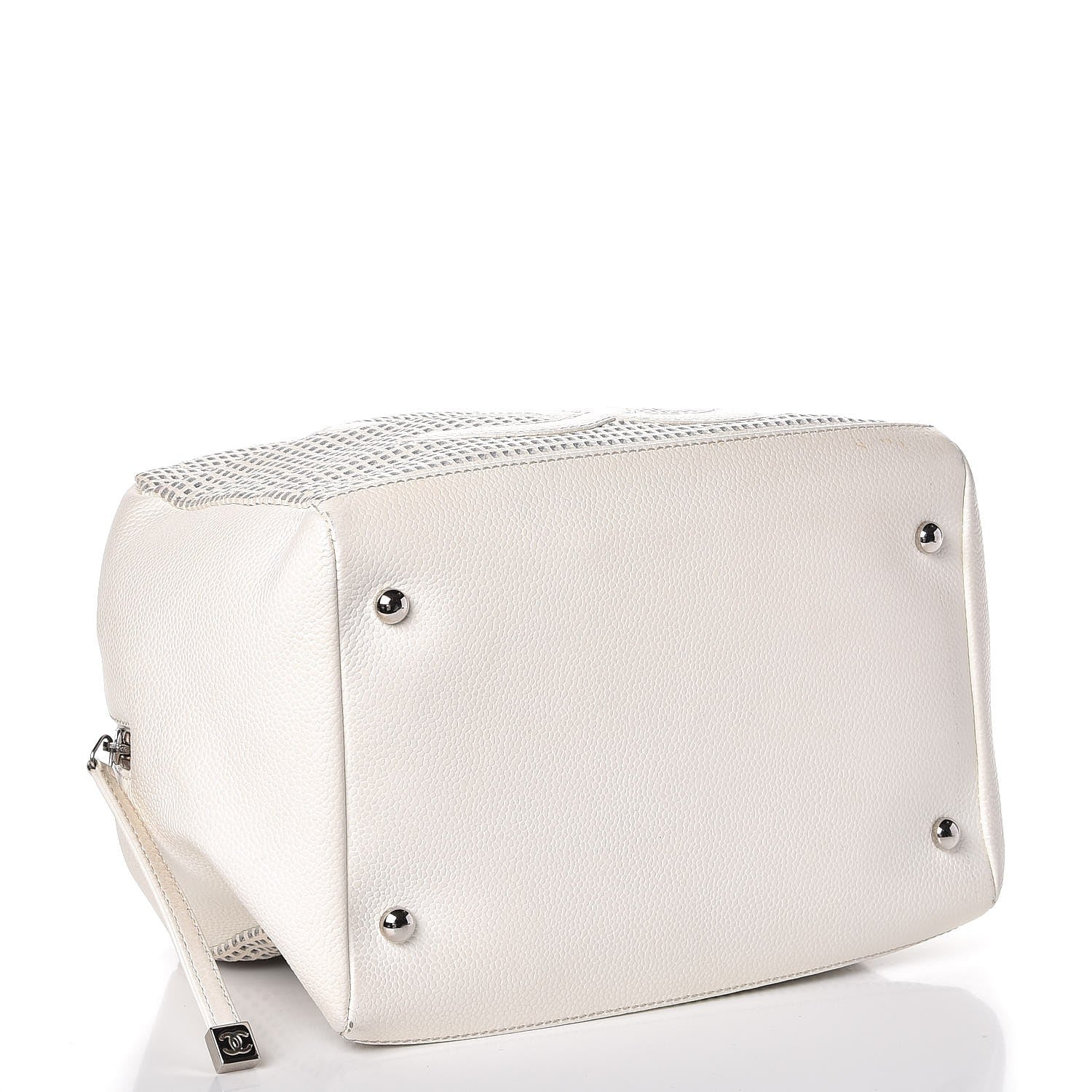 Chanel Caviar Perforated Bowler White 13 of 15