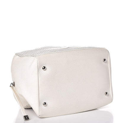 Chanel Caviar Perforated Bowler White 13 of 15