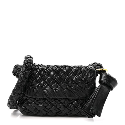 Bottega Veneta Calfskin Foulard Intreccio Kalimero Città Shoulder Bag Black 1 of 10