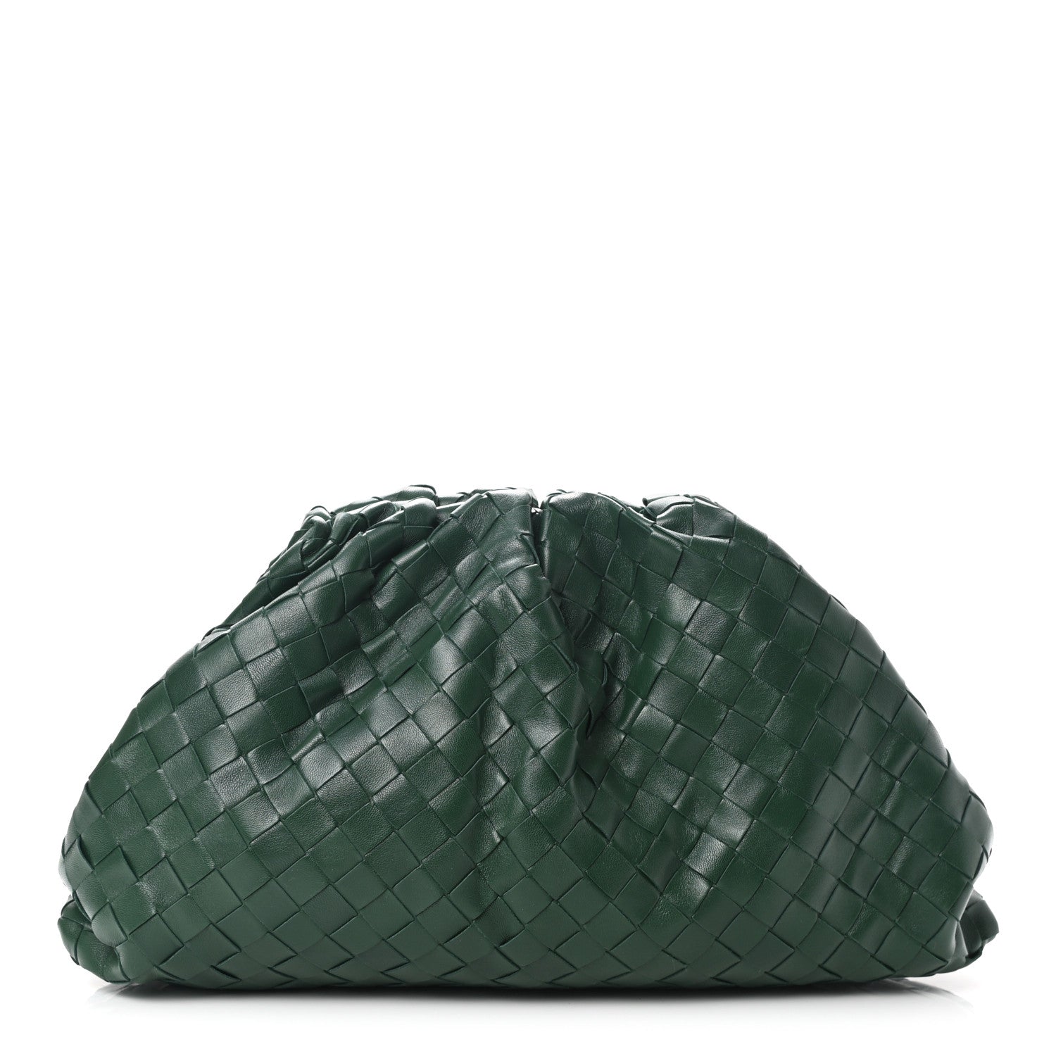 Bottega Veneta Nappa Maxi Intrecciato The Pouch Oversized Clutch Raintree 1 of 8