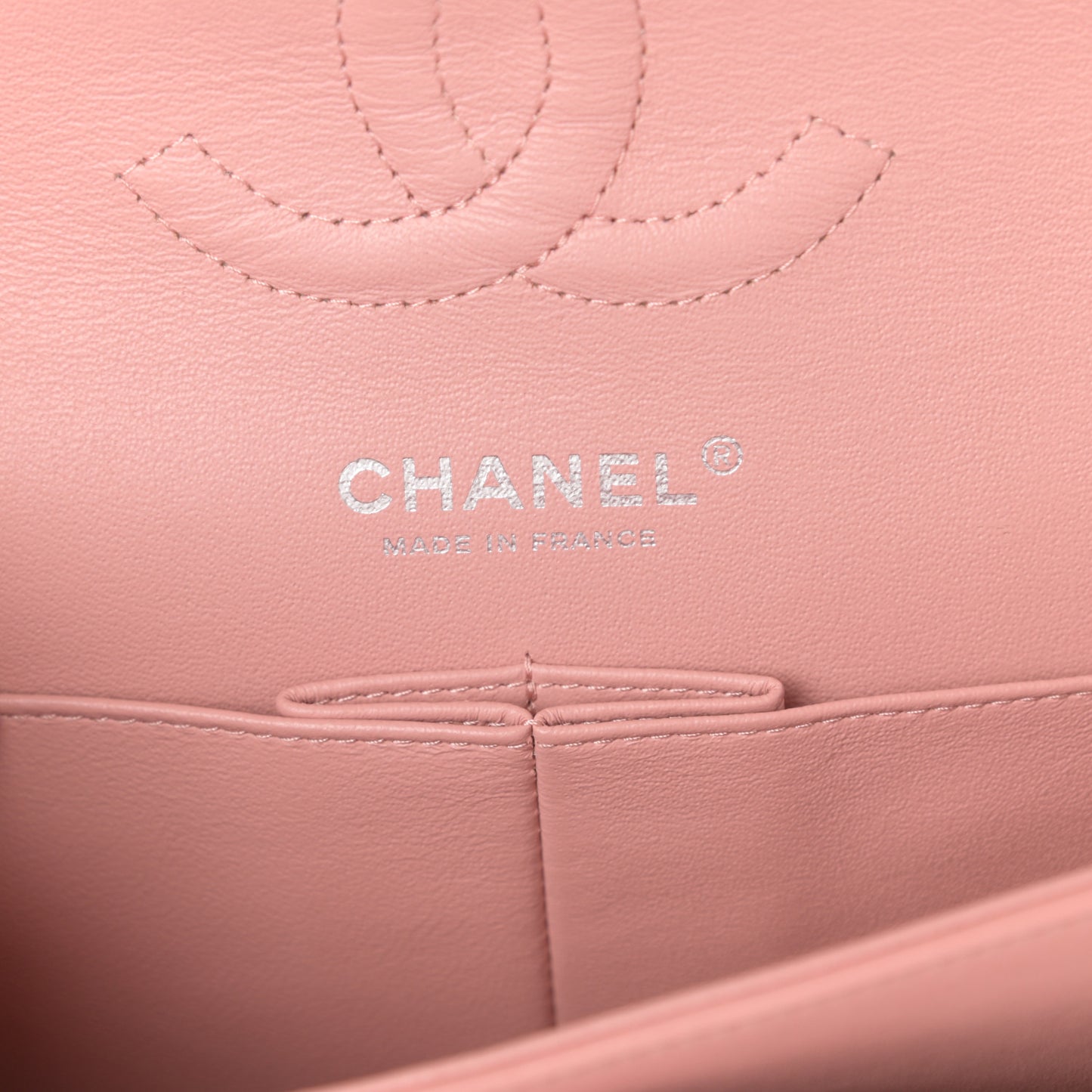 Patent Quilted Medium Double Flap Light Pink