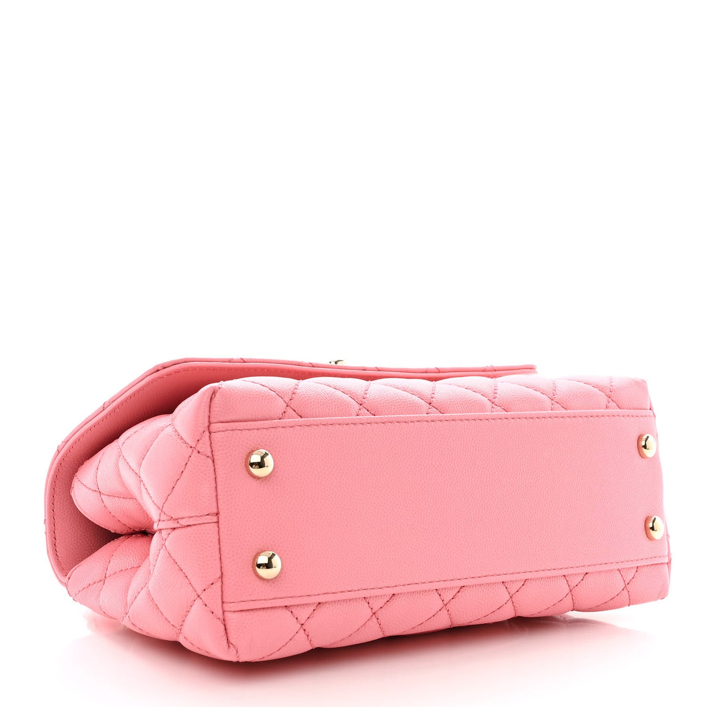 Caviar Quilted Mini Coco Chain Handle Flap Pink