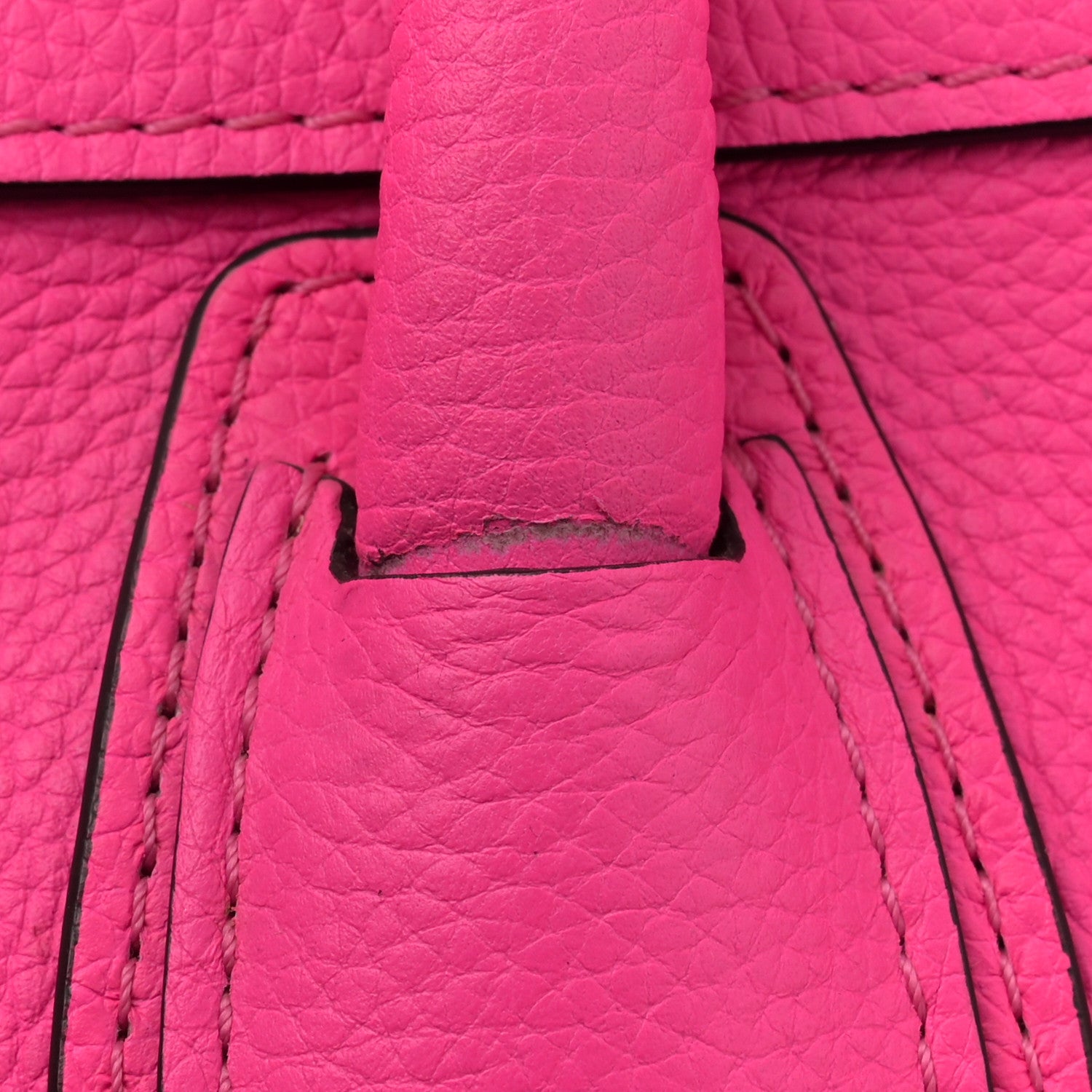 Celine Drummed Calfskin Mini Luggage Fluo Pink 15 of 15