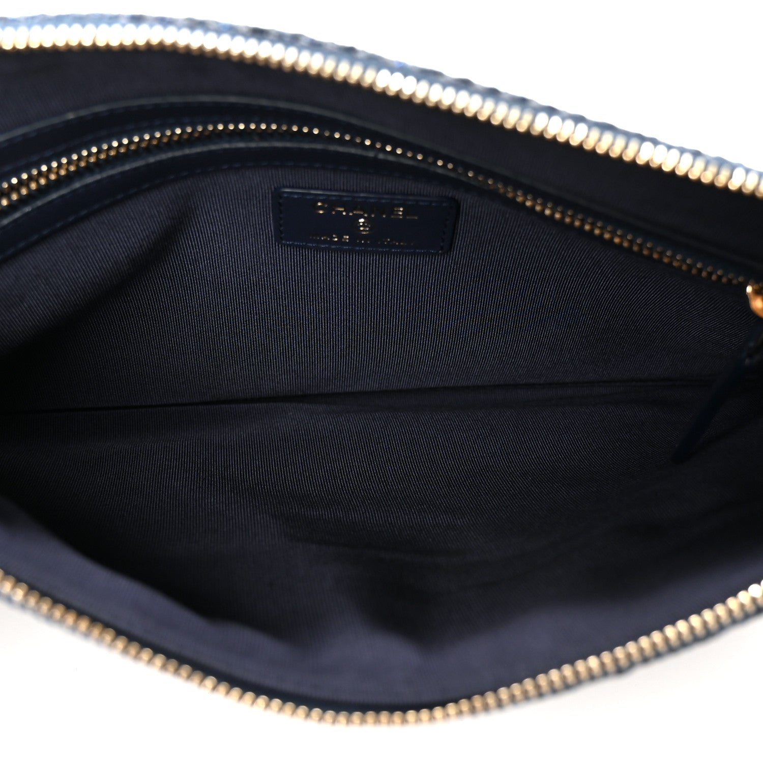 Chanel Woven Straw Raffia Medium Deauville Cosmetic Pouch Black 5 of 11