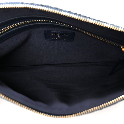 Chanel Woven Straw Raffia Medium Deauville Cosmetic Pouch Black 5 of 11