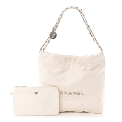 Chanel Shiny Calfskin Quilted Small Chanel 22 White 1 of 11