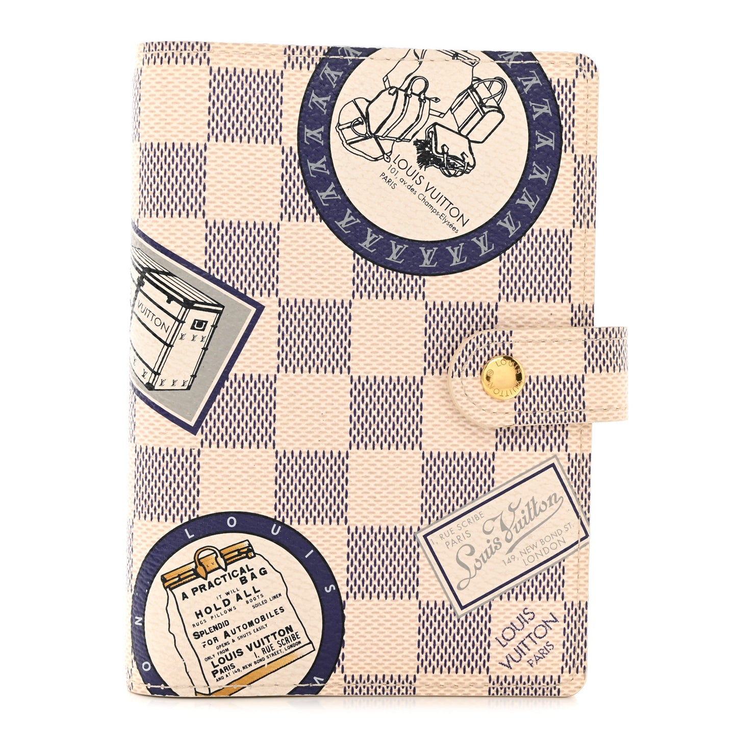 Damier Azur Patch Small Ring Agenda Cover