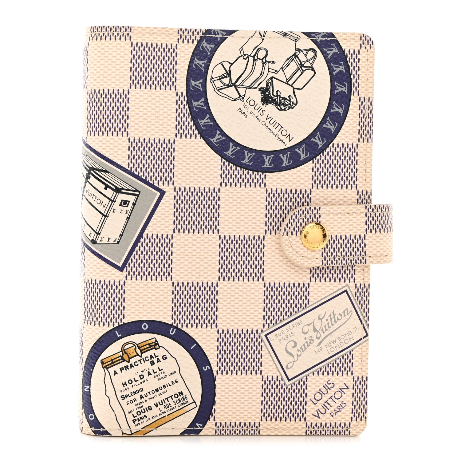 Louis Vuitton Damier Azur Patch Small Ring Agenda Cover 1 of 8
