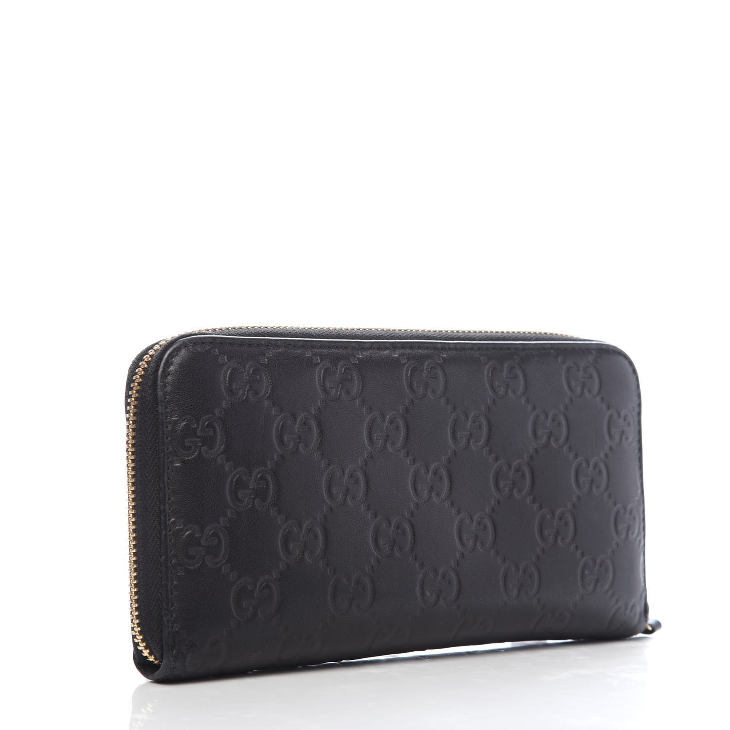 Guccissima Vitello Tender Zip Around Wallet Black
