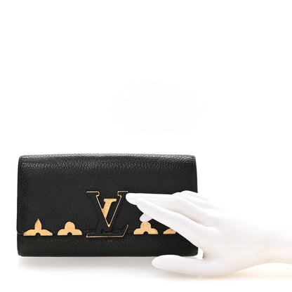 Louis Vuitton Taurillon Embellished Capucines Long Wallet Black 2 of 7