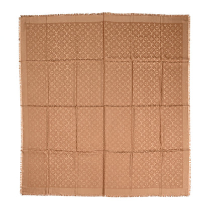 Louis Vuitton Silk Wool Monogram Shawl Cappuccino 1 of 3