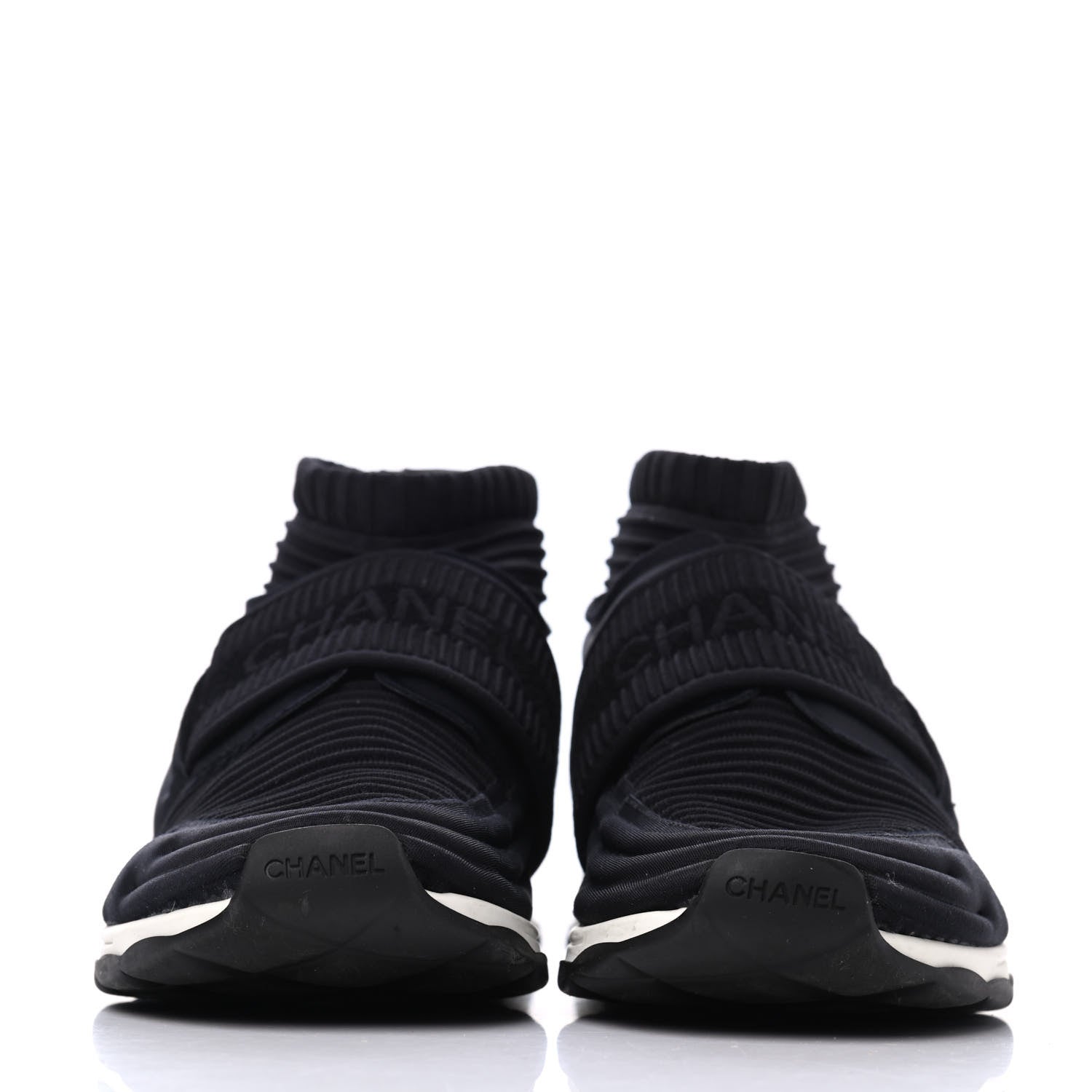 Chanel Stretch Fabric CC Sneakers 39 Black 2 of 14
