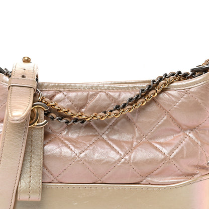 Chanel Iridescent Aged Calfskin Quilted Small Gabrielle Hobo Light Pink 8 of 13